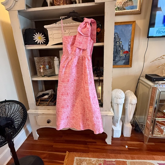 Abbey Glass Small S Caroline Gown pink bubble jacquard nwt - Picture 8 of 8